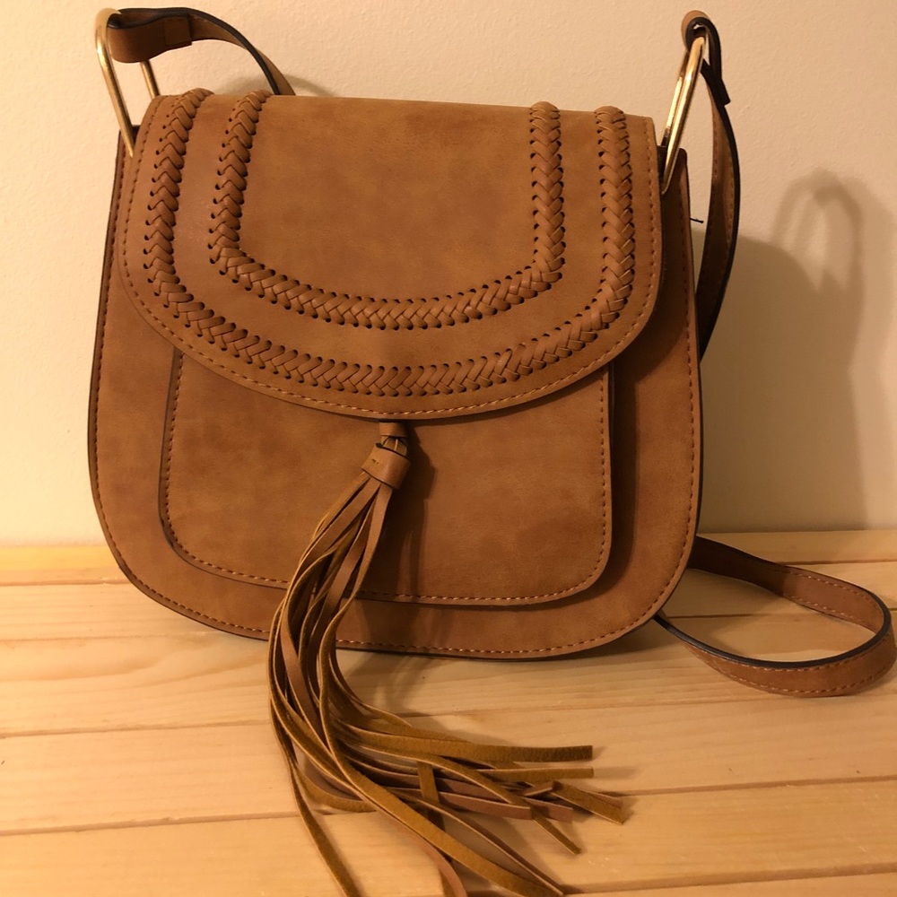 Boho brown leather purse pocketbook bag